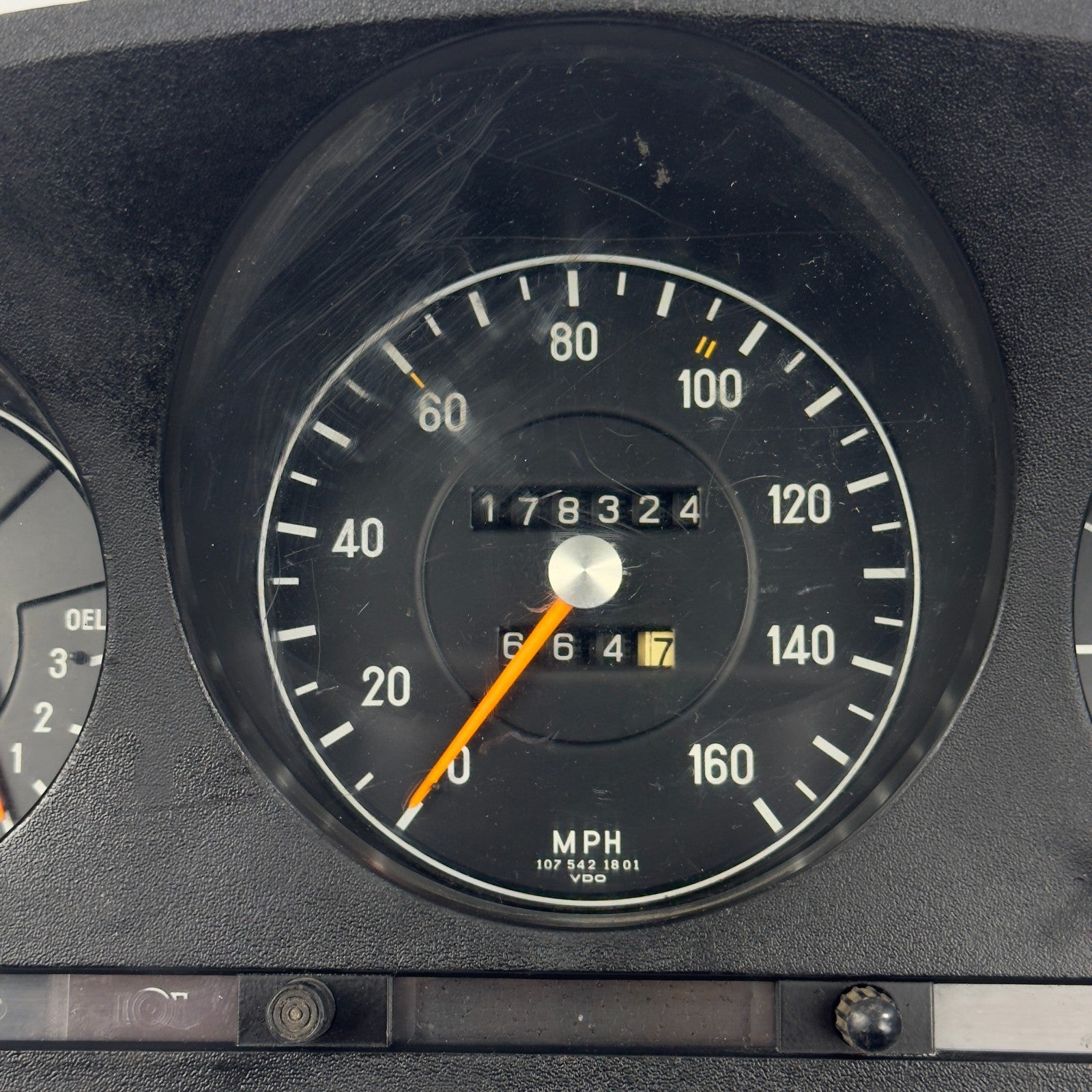 Mercedes W116 W107 Tacho Kombiinstrument MPH Meilen 160mph VDO 10754218014