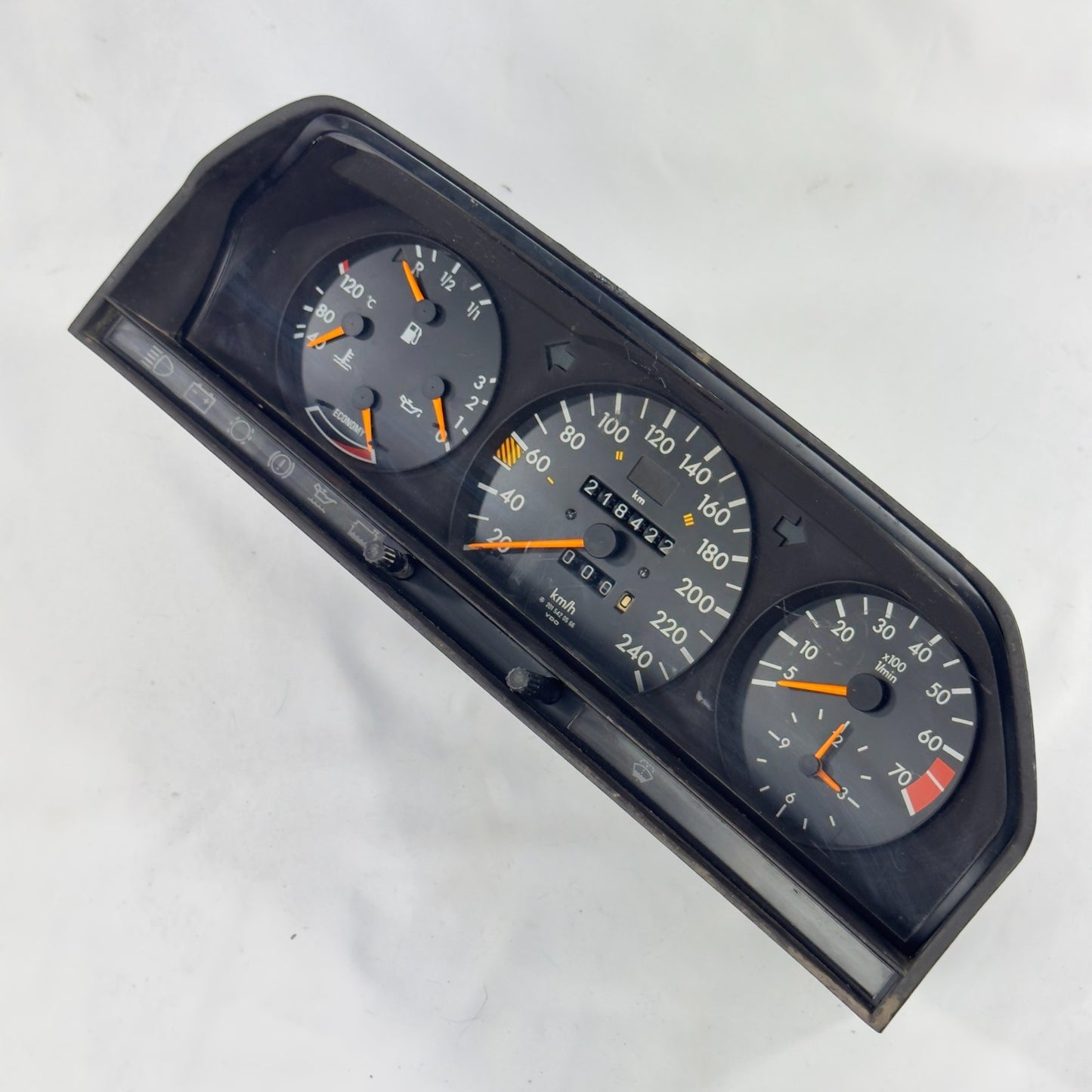 Mercedes W201 2.6E Tacho Kombiinstrument 240km/h 6Zyl ECO ASD Uhr A20154205662