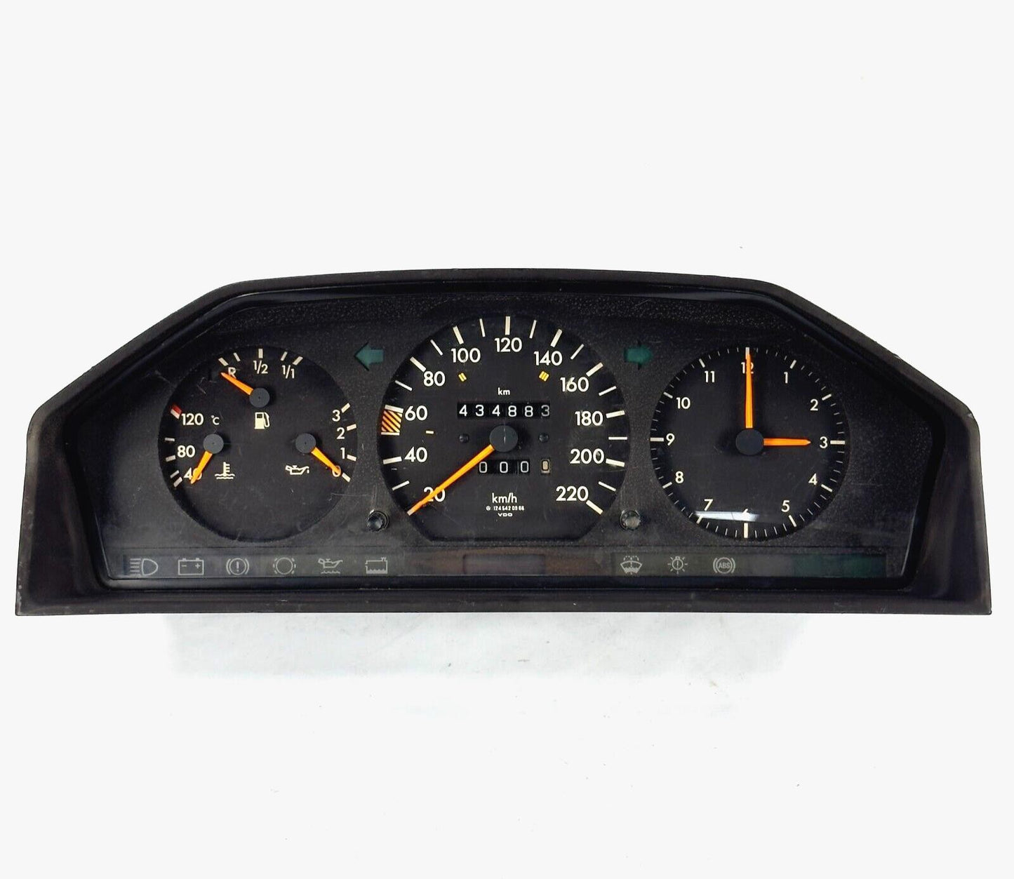 Mercedes W124 Tacho Kombiinstrument 200T 200TE 220kmh Uhr  ABS A12454209660