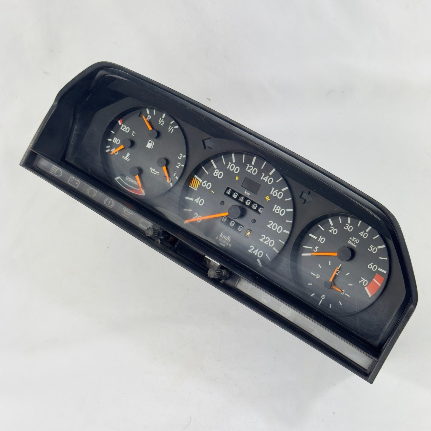 Mercedes W201 2.6E Tacho Kombiinstrument 240km/h 6Zyl ECO ASD Uhr A20154205662