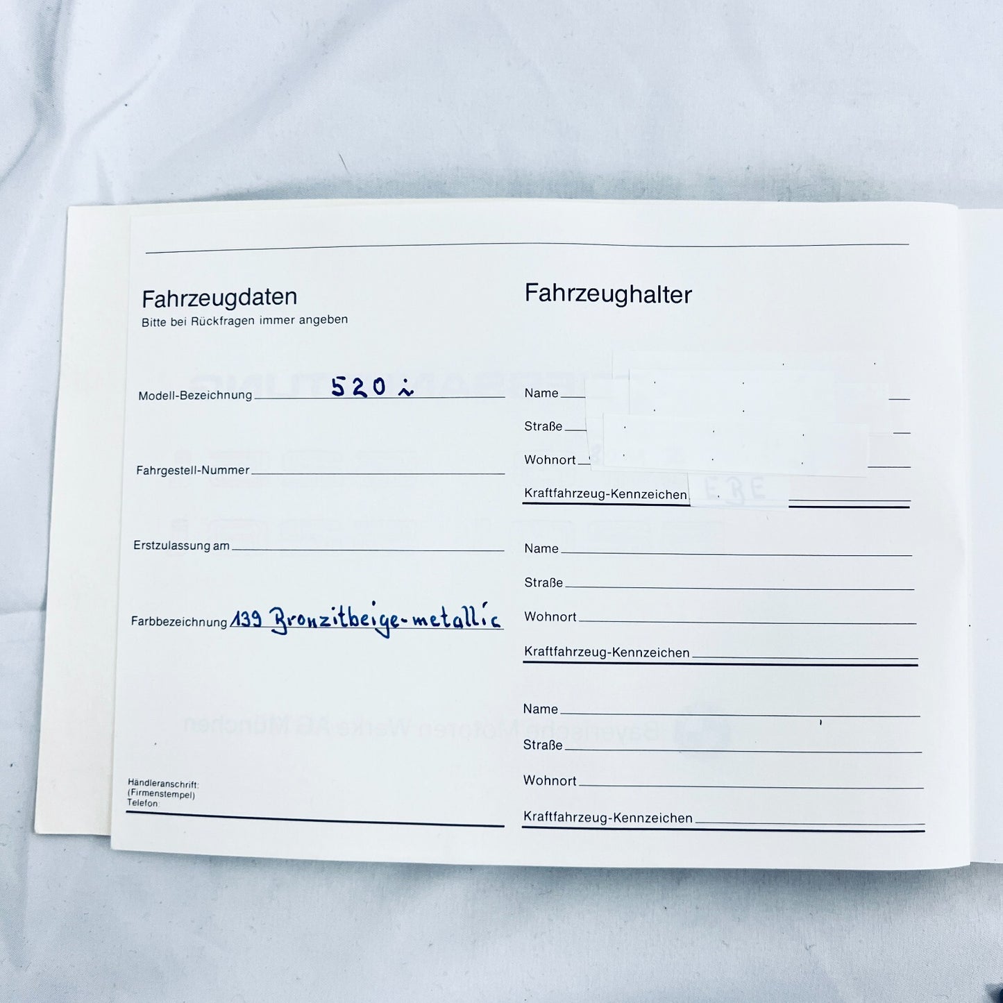 BMW 5er Betriebsanleitung Deutsch 1972 bis 1981 für 518 525i 520i 528i – Bild 4