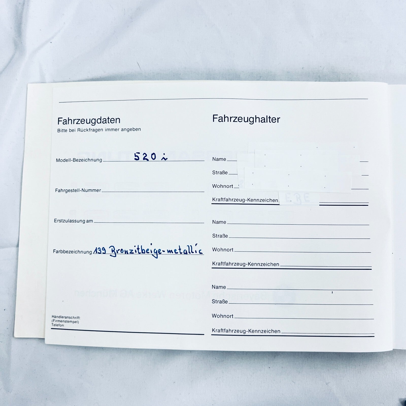 BMW 5er Betriebsanleitung Deutsch 1972 bis 1981 für 518 525i 520i 528i – Bild 4