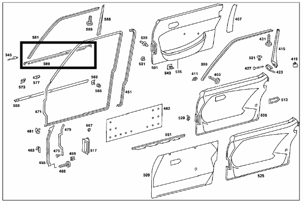 Mercedes Benz Zierstab Rechts an Tür Vorne Oben Bordkante Zierleiste A1167280230