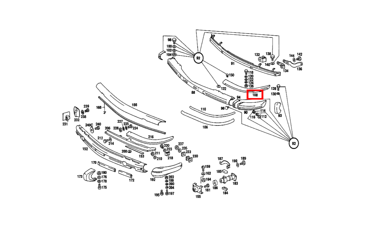 Mercedes-Benz Stossfänger Links für SE-Klasse 116 Oldtimer Rarität A1168800170