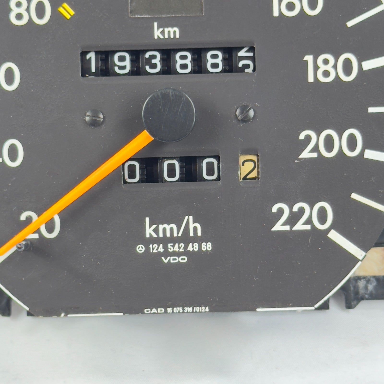 Mercedes W124 Tacho Tachometer ASD 200 200E 230TE VDO 4 Gang 220km/h 1245424868 – Bild 3
