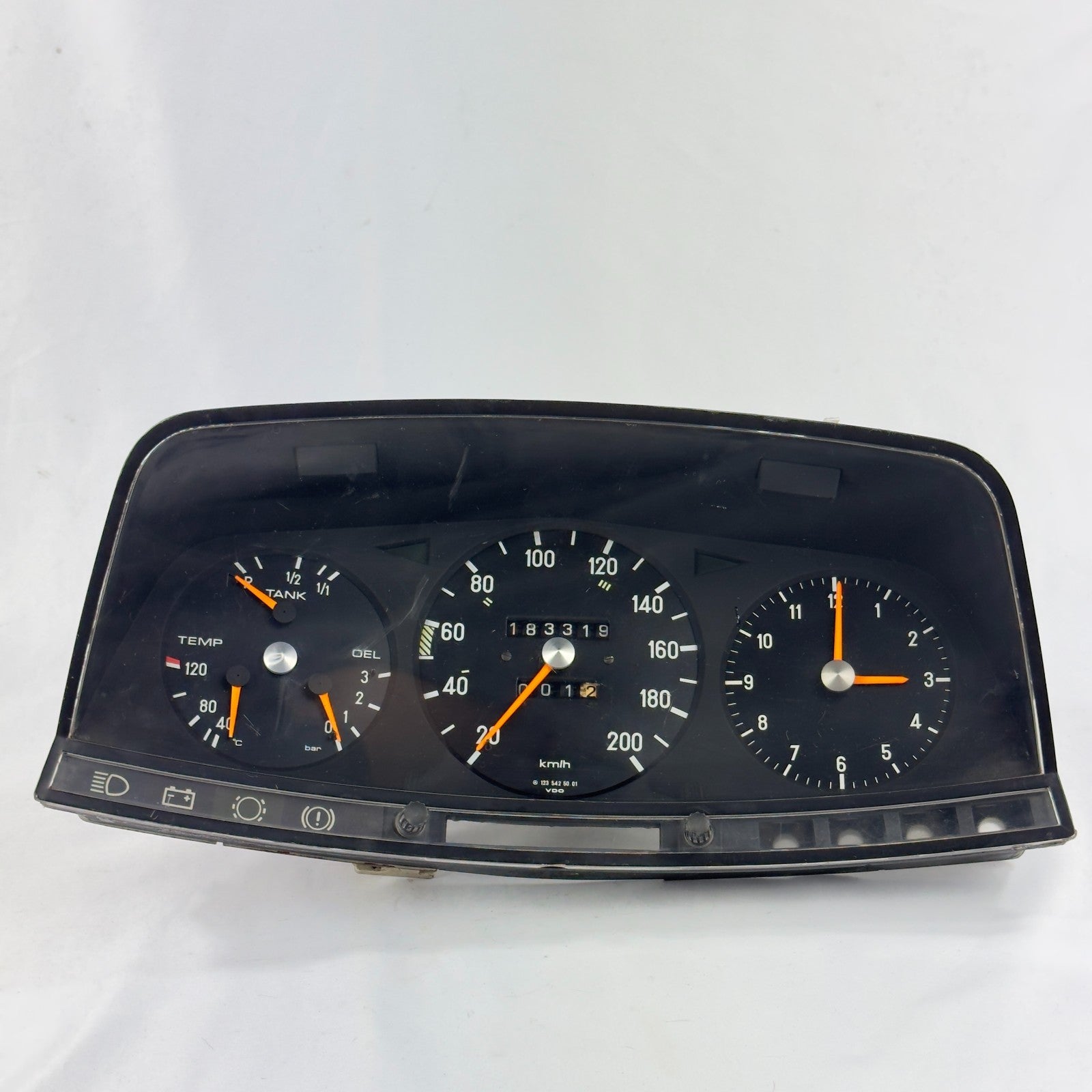 Mercedes W123 Tacho Kombiinstrument Uhr 200kmh VDO 1235425001 S123 T1230