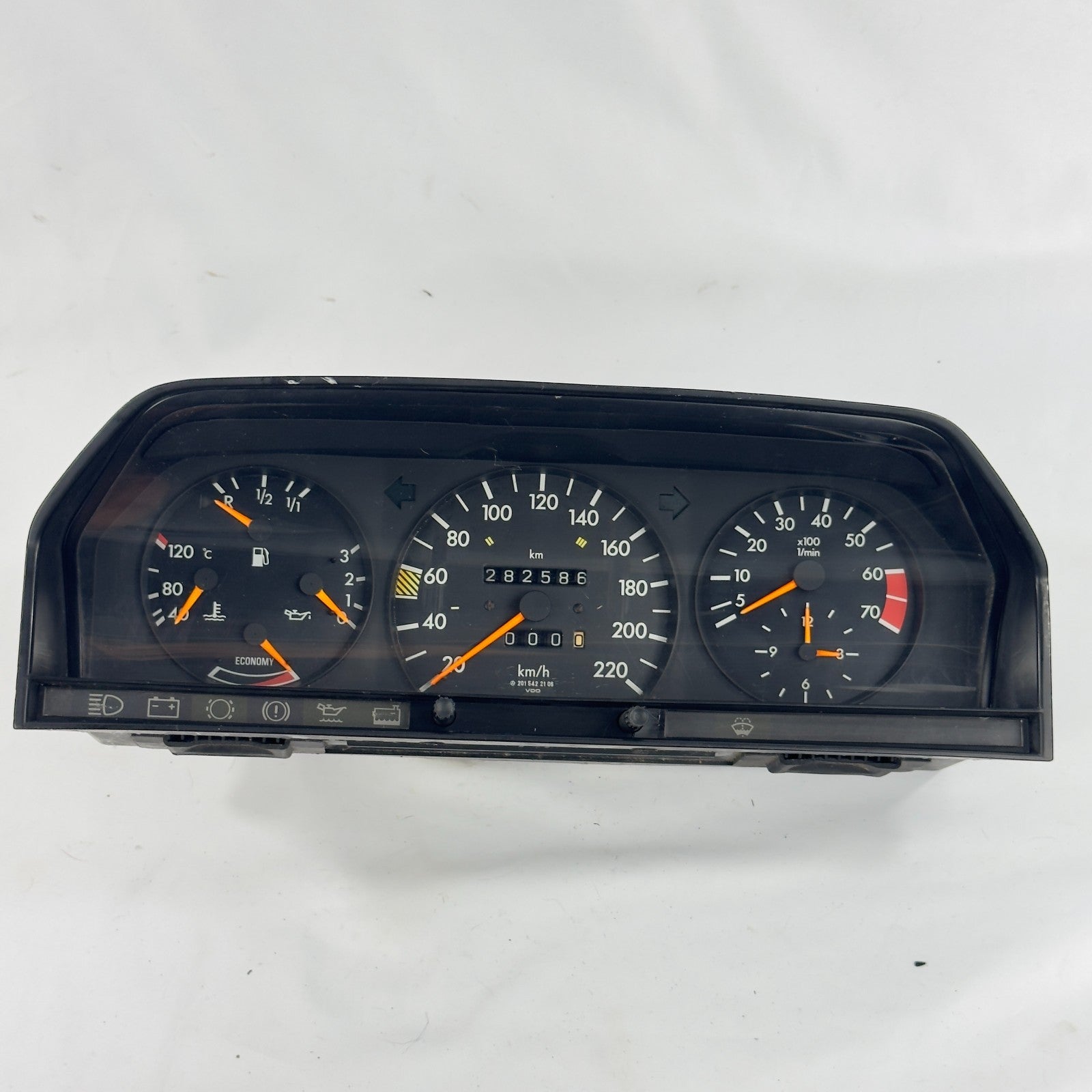 Mercedes W201 2.0E 2.3E Tacho Kombiinstrument 220km/h ECO Uhr A20154221060