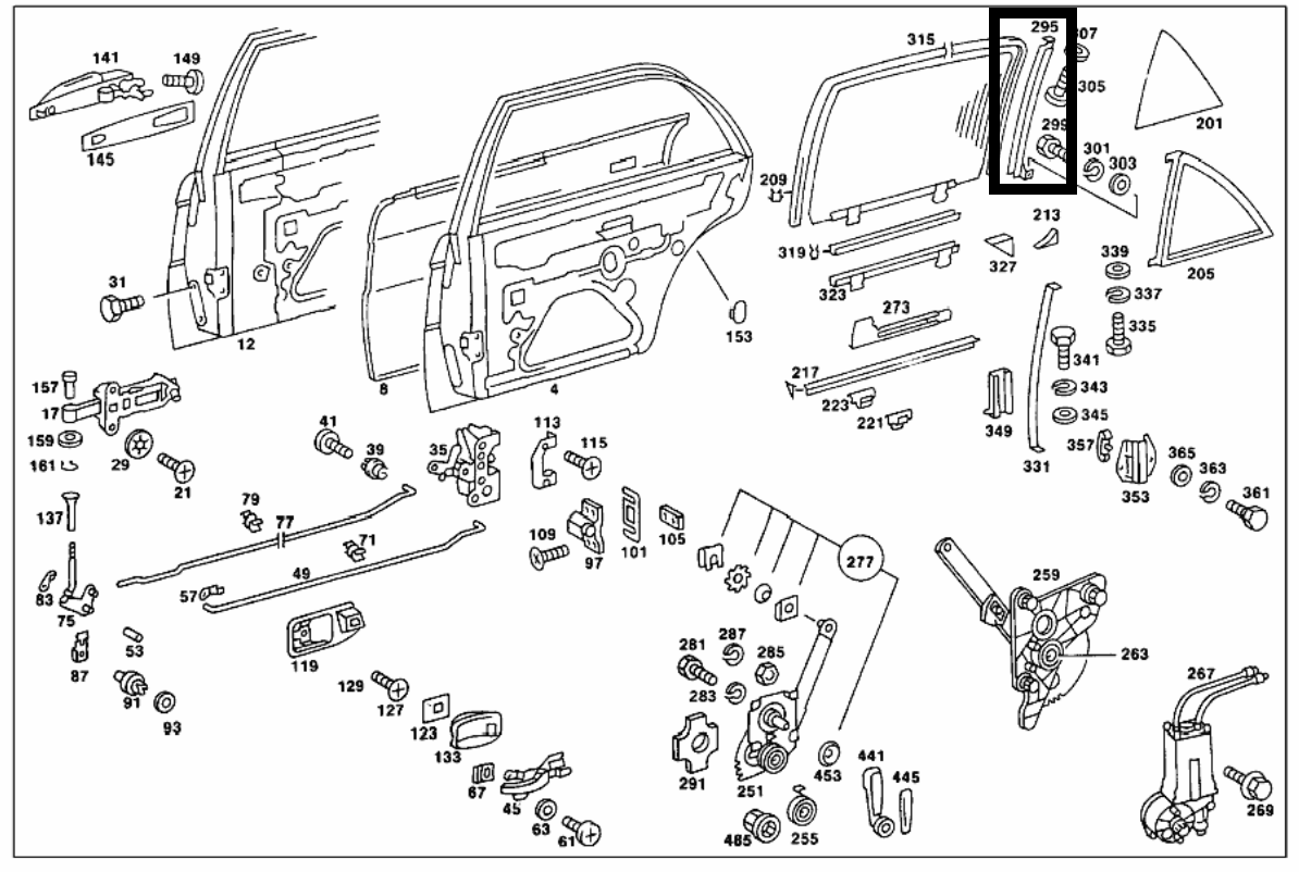 Mercedes Benz Fenstersteg Recht Hinten Fahrerseite Fond Zierleiste A1167300419