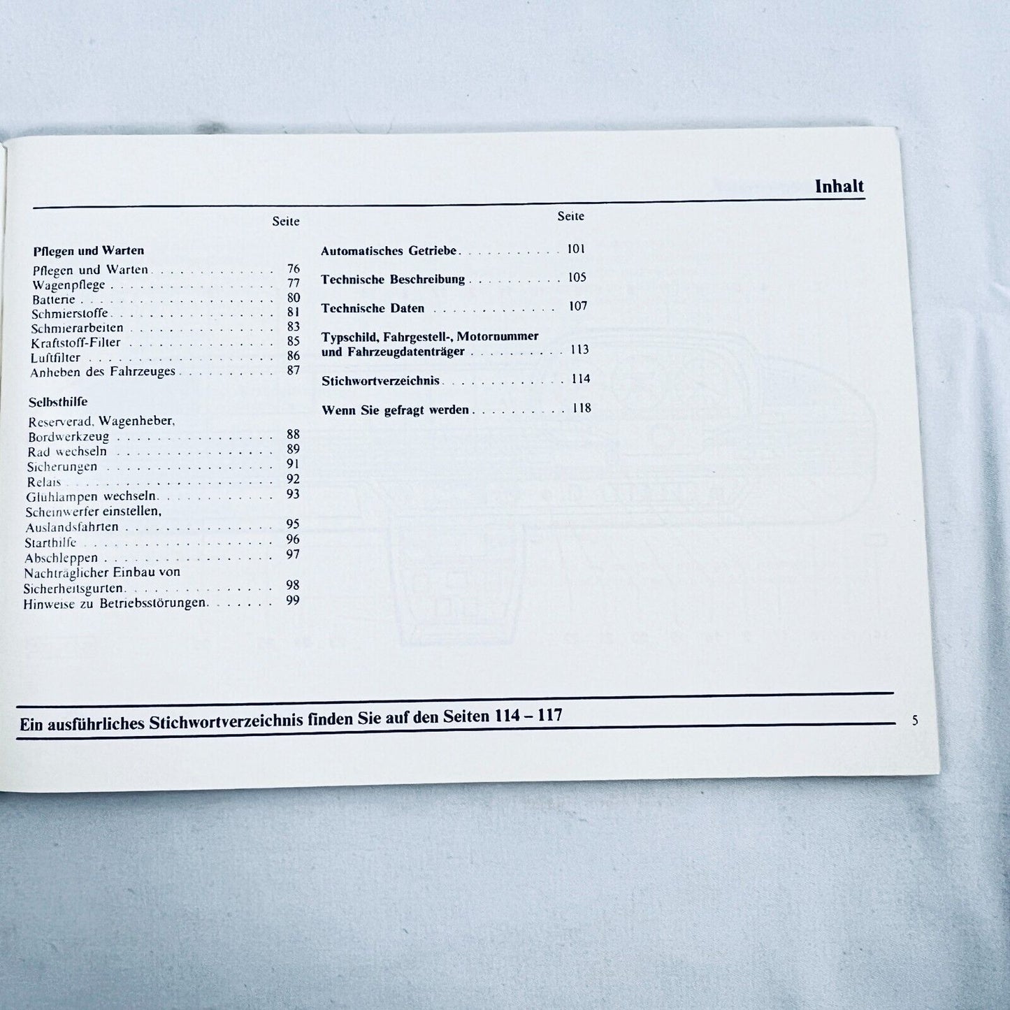 Audi 100 C-Klasse 1968 bis 1994 Betriebsanleitung Deutsch 1.81