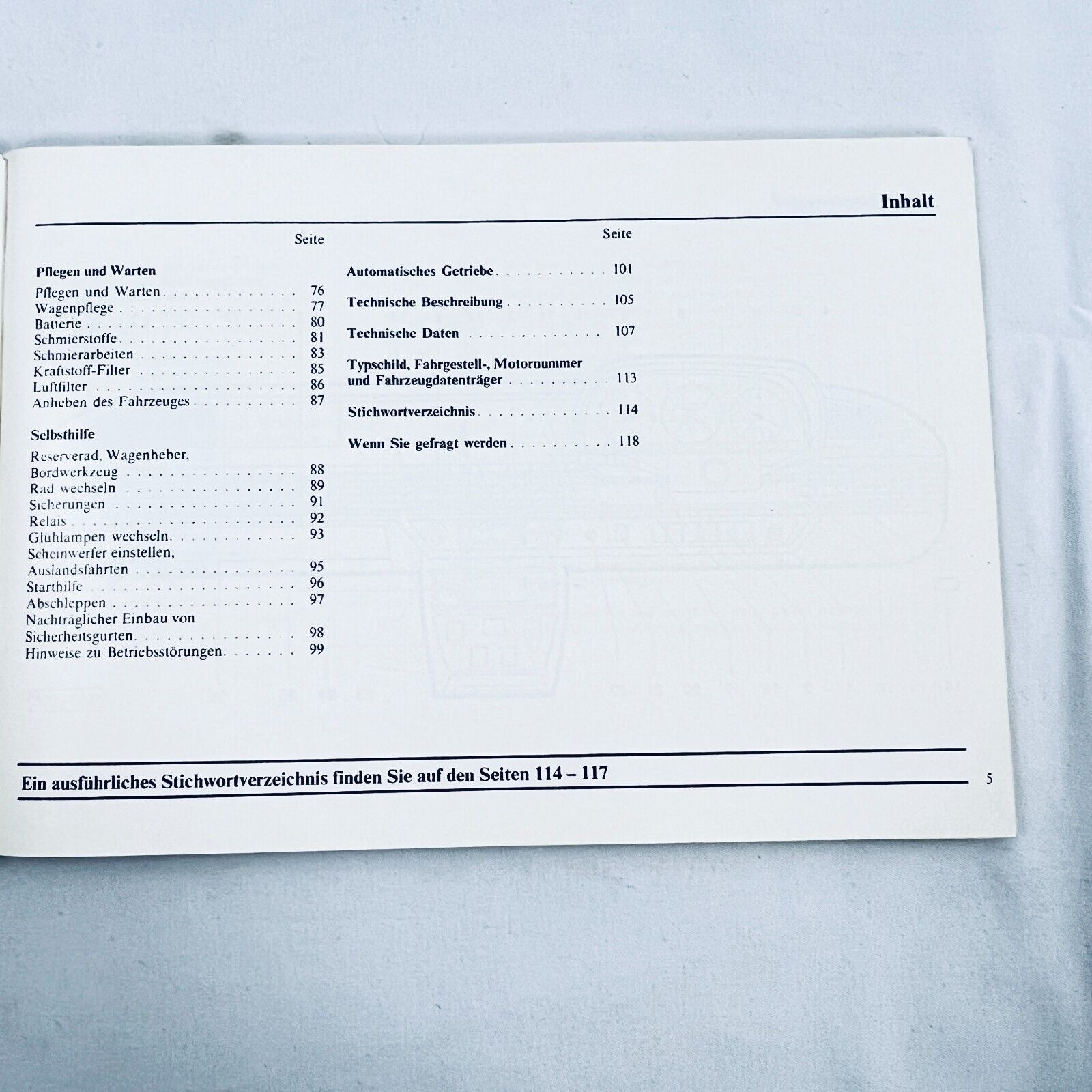 Audi 100 C-Klasse 1968 bis 1994 Betriebsanleitung Deutsch 1.81