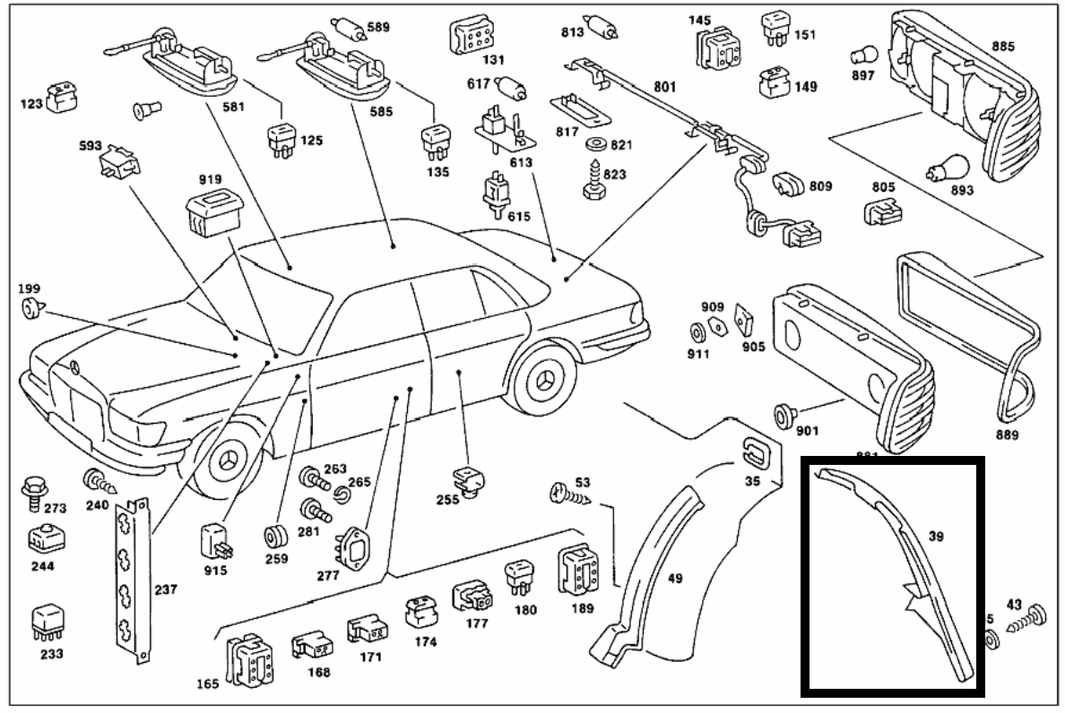 Verkleidung Abdeckung Rechts Elektrische Anlage Verkleidung A1168200112