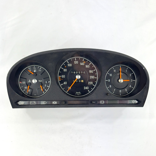 Mercedes W116 W107 Tacho Kombiinstrument Uhr Tankanzeige 240kmh VDO 11654228010