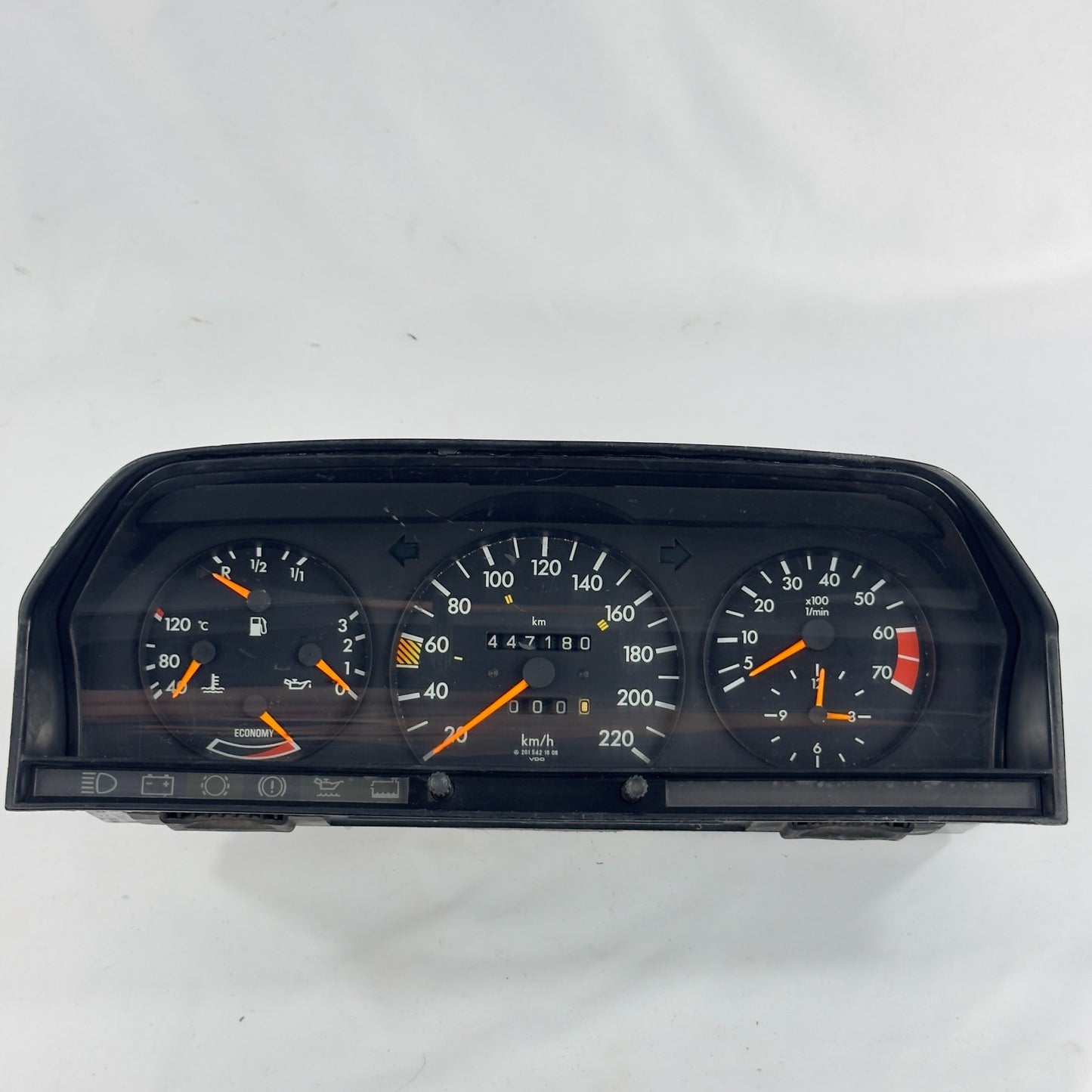Mercedes W201 2.0E 2.3E 2.6E Tacho Kombiinstrument 220km/h ECO Uhr A20154216060