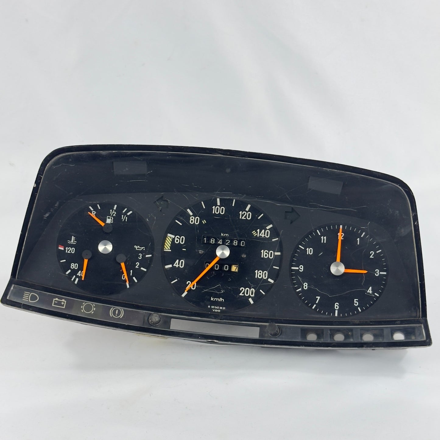 Mercedes W123 S123 T123 Tacho Kombiinstrument Uhr 200kmh VDO A12354268010