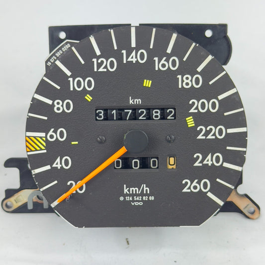 Mercedes W124 Tacho Tachometer 280E 280TE Benzin 5 Gang VDO 260kmh 12454282690