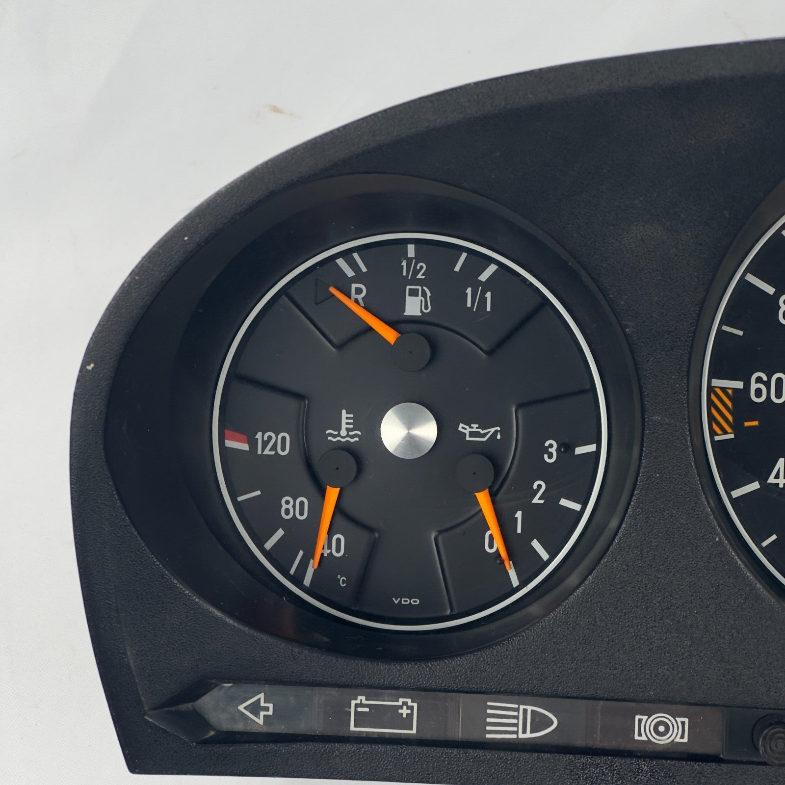 Mercedes W116 W107 Tacho Kombiinstrument Uhr Tankanzeige 240kmh VDO 11654228013