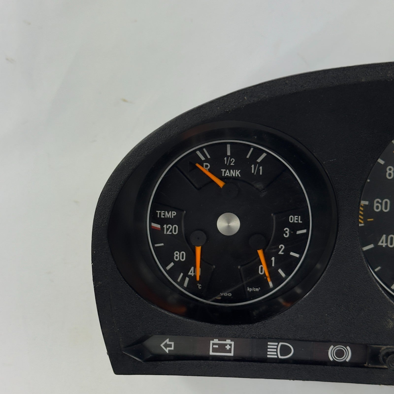 Mercedes W116 W107 Tacho Kombiinstrument Uhr Tankanzeige 240kmh VDO 11654201013