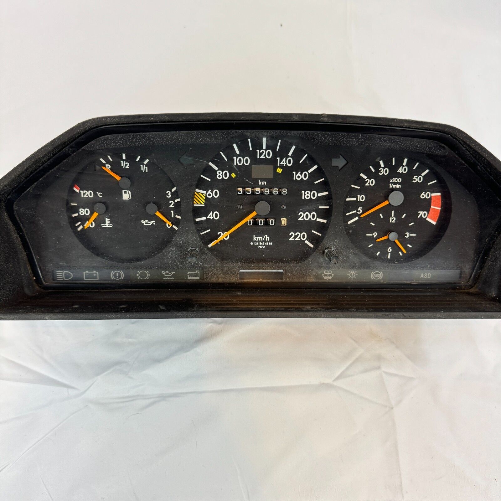 Tacho W124 Mercedes Kombiinstrument 220 kmh Drehzahlmesser ASD Benzin 1245424868