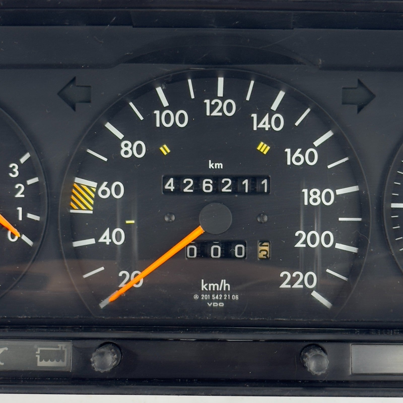 Mercedes W201 2.0E 2.3E Tacho Kombiinstrument 220km/h ECO Uhr A20154221061