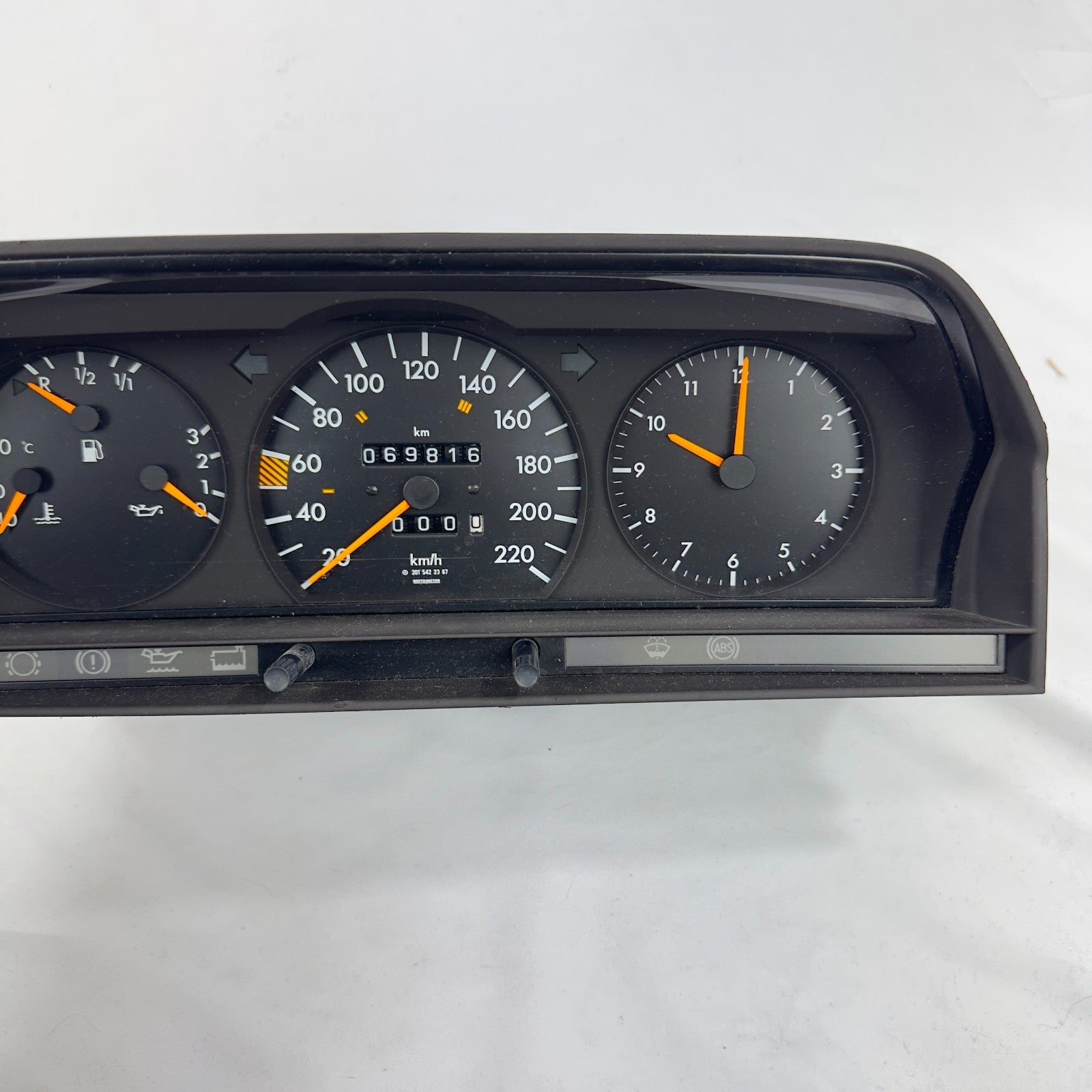 Mercedes W201 190E 1.8 Tacho Kombiinstrument 220kmh Uhr A2015422367 K=0,9003