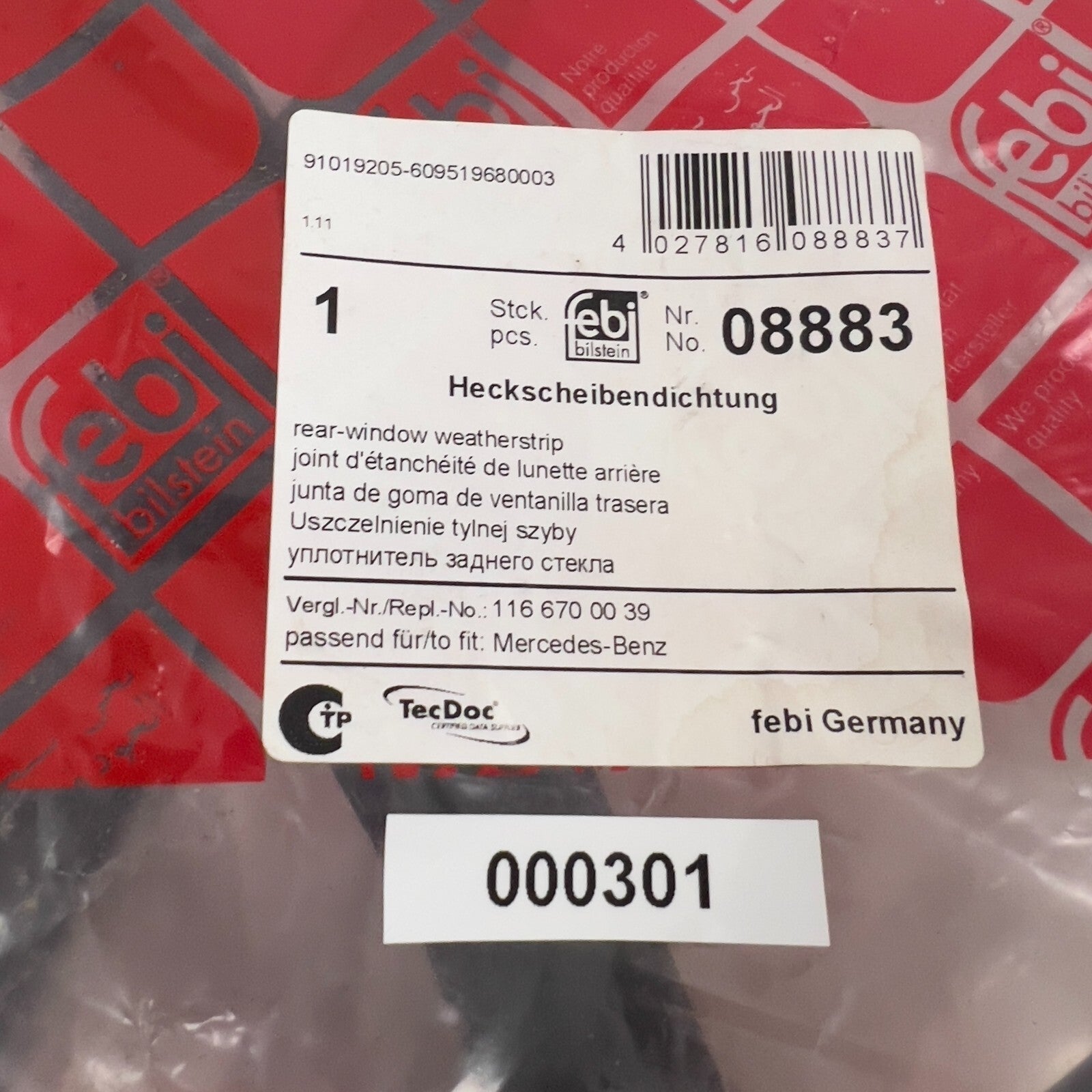 MercedesBenz W116 Heckscheibendichtung Dichtung TecDoc Weatherstrip A1166700039 – Bild 11