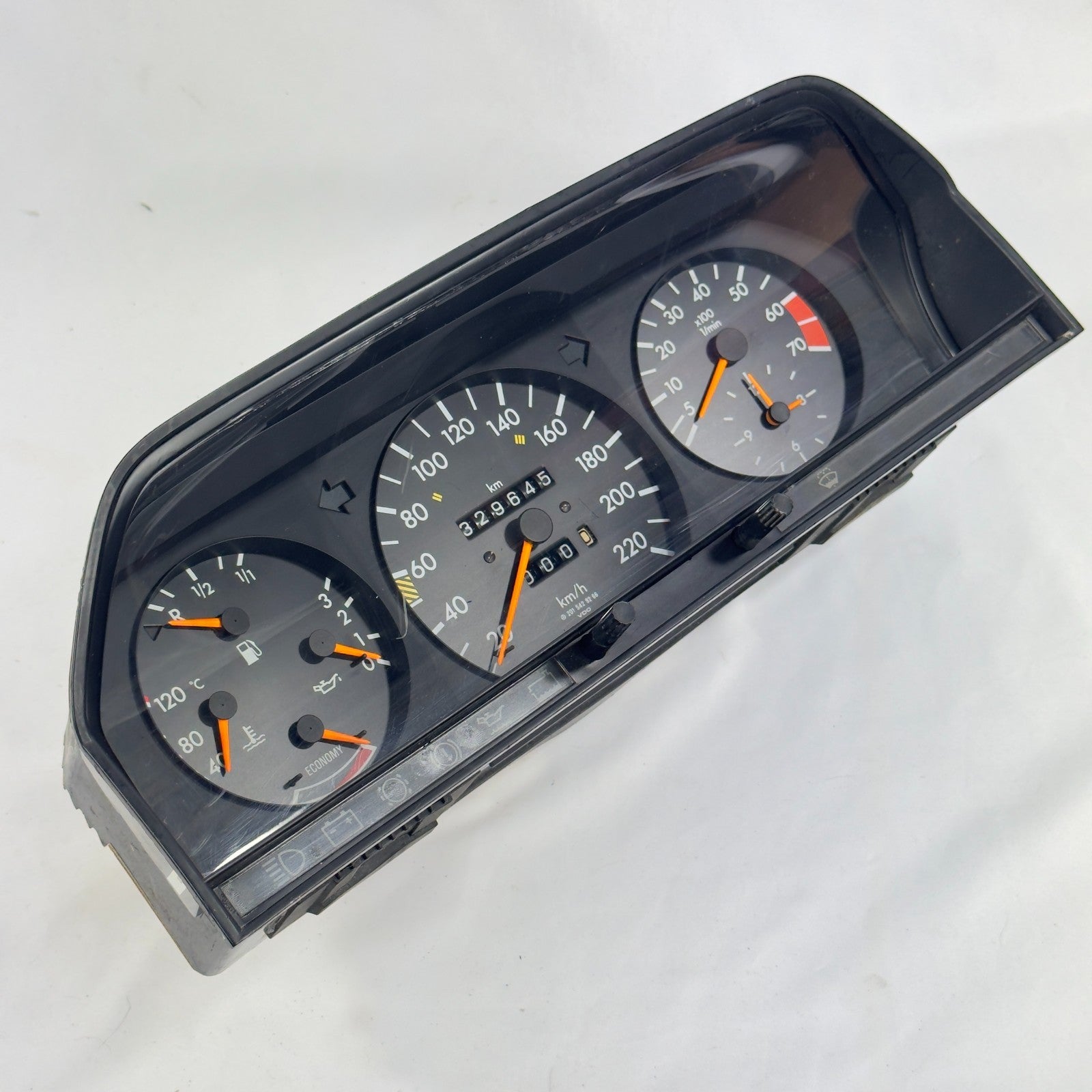 Mercedes W201 2.0E Tacho Kombiinstrument 220km/h ECO Uhr A20154292663