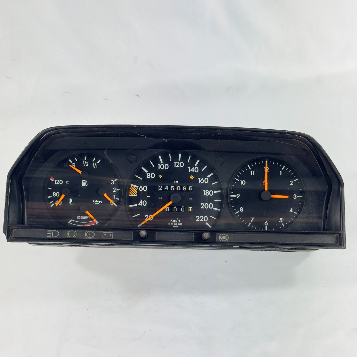 Mercedes W201 2.0E Tacho Kombiinstrument 220km/h ECO Uhr A20154200060