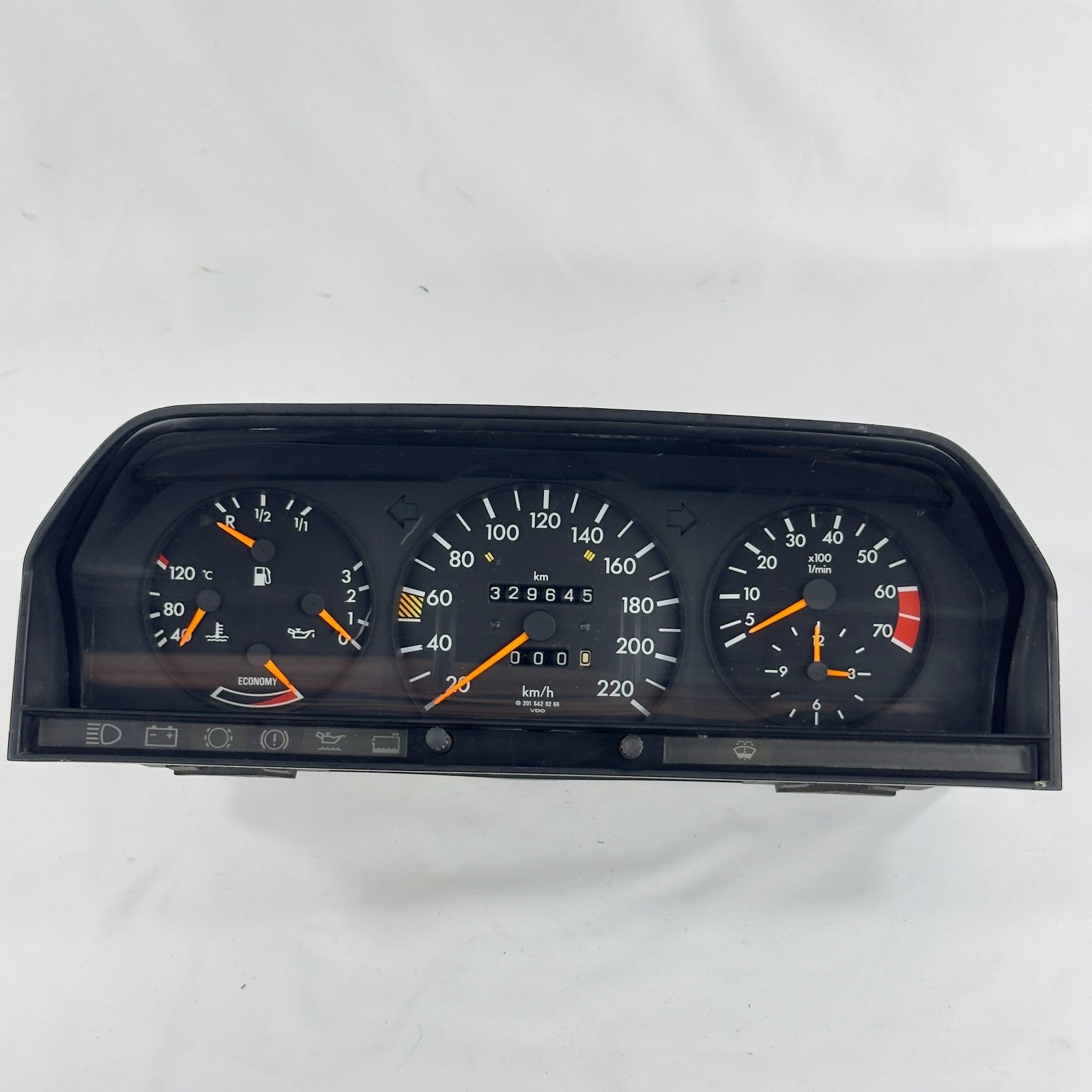 Mercedes W201 2.0E Tacho Kombiinstrument 220km/h ECO Uhr A20154292660