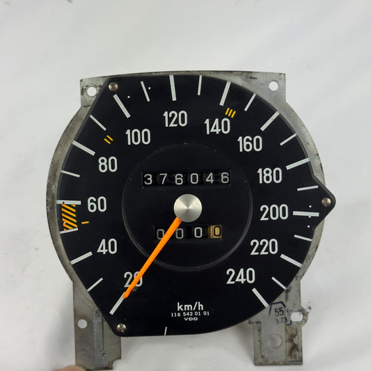 Mercedes W116 Tacho Tachometer Kombiinstrument 4 Gang R107 240kmh 11654201010