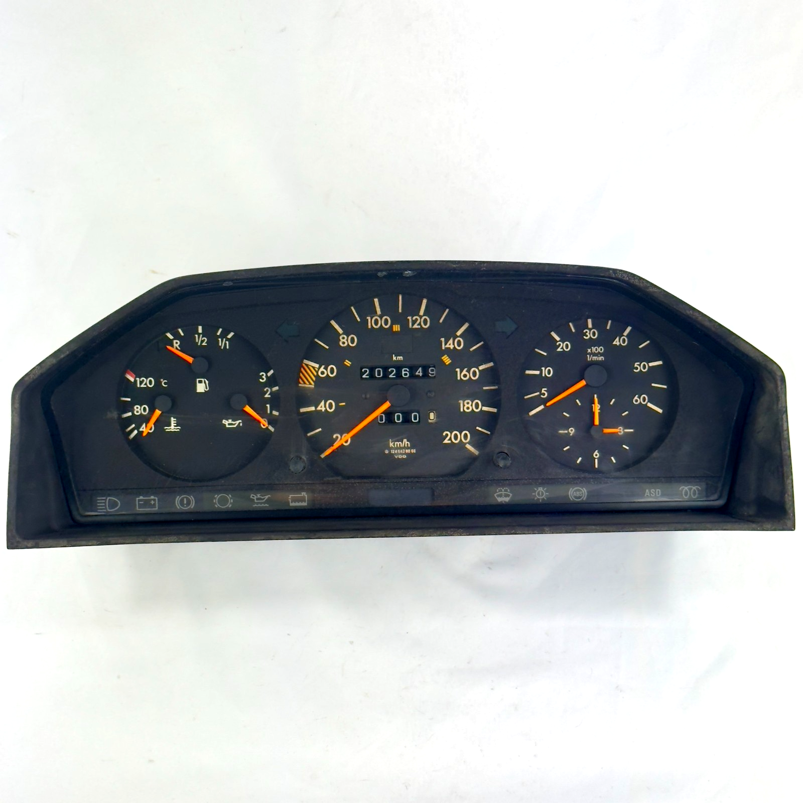 Mercedes W124 Tacho Kombiinstrument 250D E250D 250TD 5Gang 200kmh A12454280660