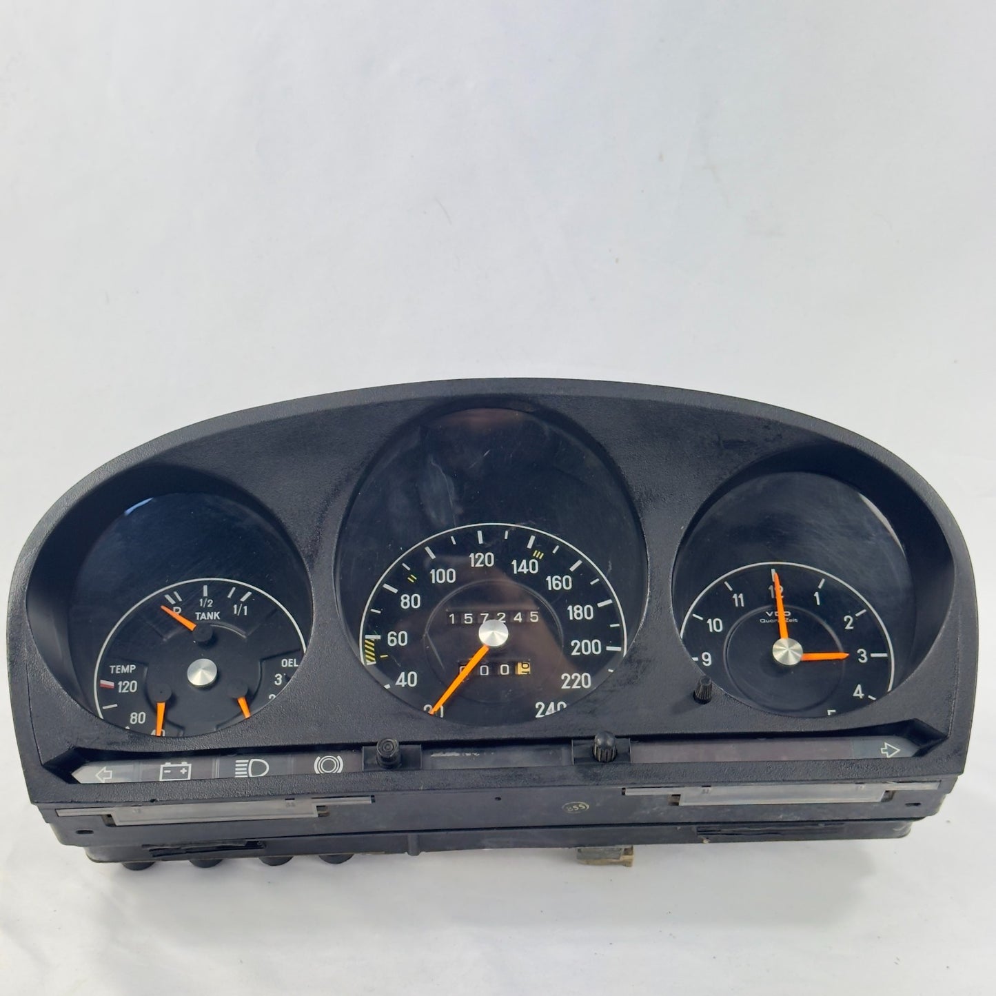 Mercedes W116 W107 Tacho Kombiinstrument Uhr Tankanzeige 240kmh VDO 11654205011