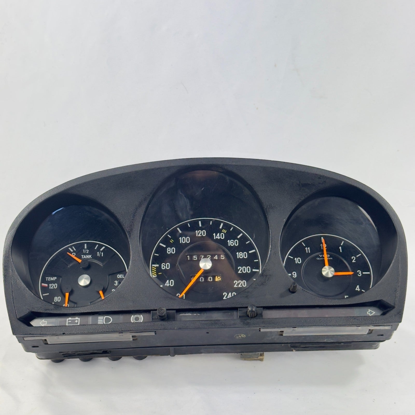 Mercedes W116 W107 Tacho Kombiinstrument Uhr Tankanzeige 240kmh VDO 11654205011