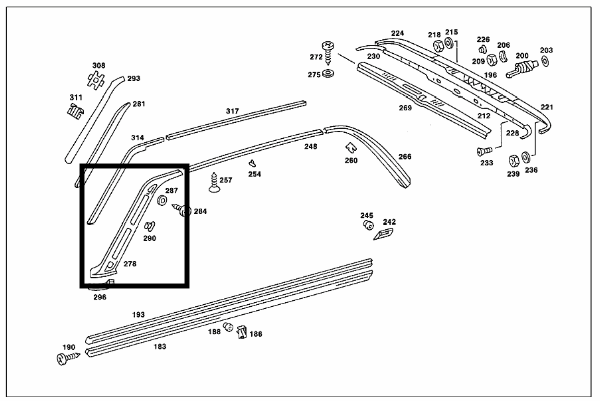 Mercedes Benz Ausschlag Vorne Rechts A-Säule Chrom Zierleiste Leiste A1166980689