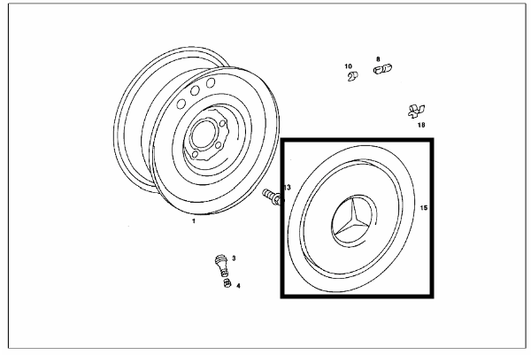 Mercedes Benz 14 Zoll Raddeckel Radkappe Zierblende Chrom Classic A1154010324