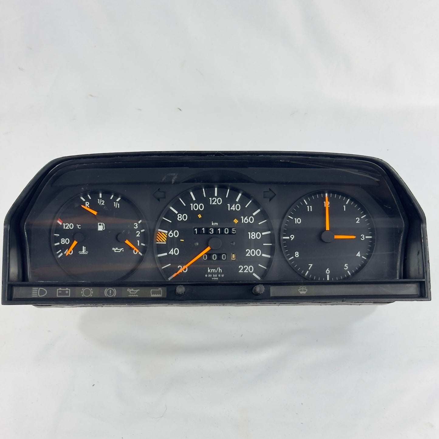 Mercedes W201 1.8E 2.0E 2.3E Tacho Kombiinstrument 220km/h ECO Uhr A20154215670