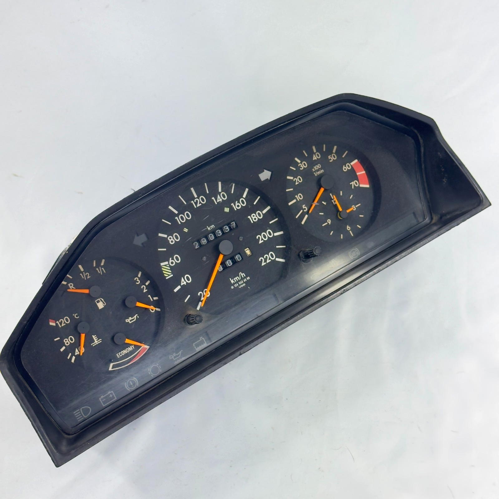 Mercedes W124 230E 230CE Tacho Kombiinstrument 220kmh 4Gang VDO A12454245682