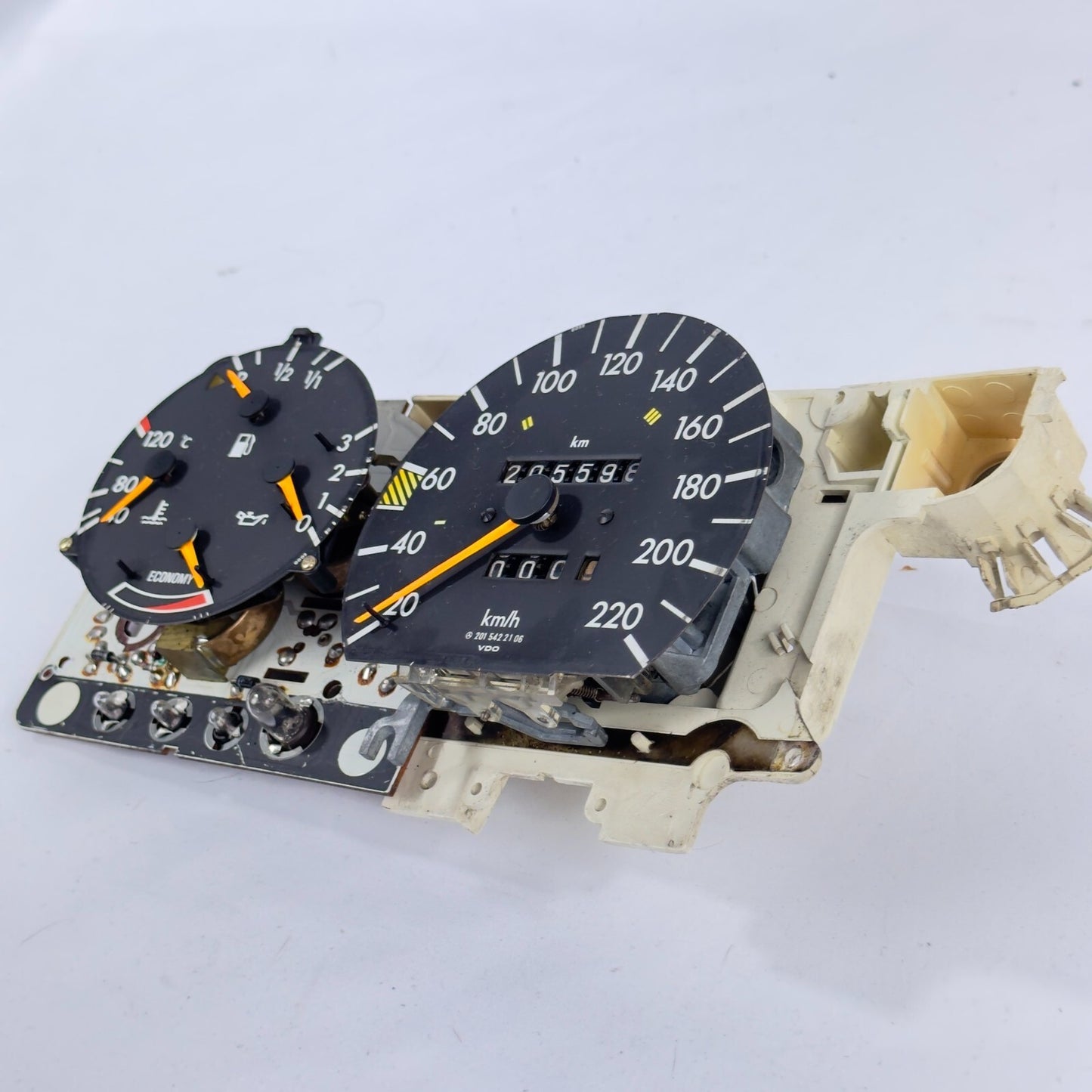 W201 2.0 2.3E 220kmh Kombiinstrument Tachometer Tankanzeige Öldruck A2015422106 – Bild 2