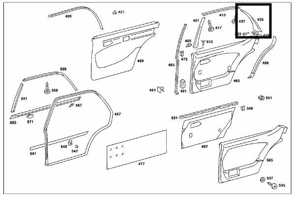 Mercedes Benz Verkleidung Fenster Rahmen Hinten Links – Bild 2