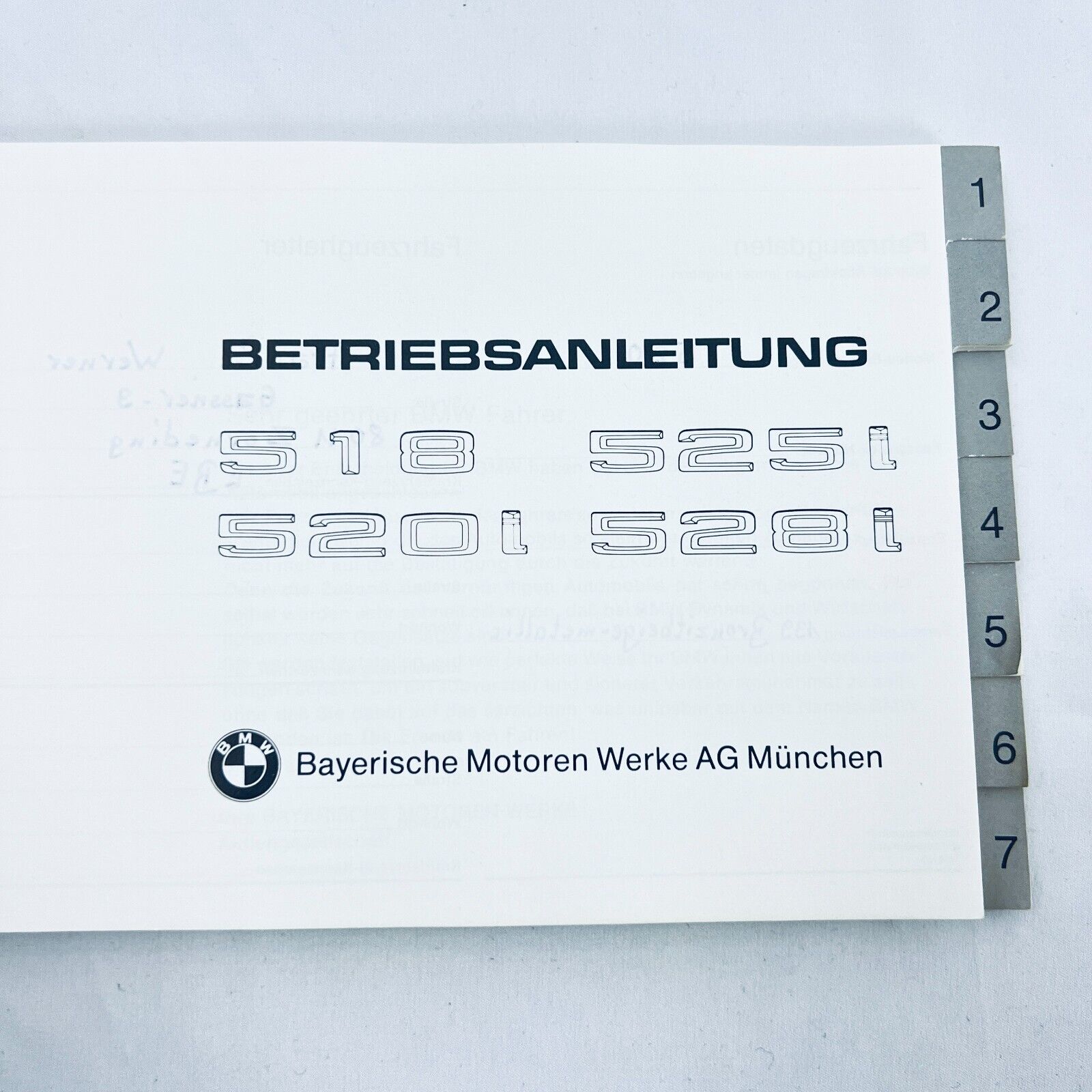 BMW 5er Betriebsanleitung Deutsch 1972 bis 1981 für 518 525i 520i 528i