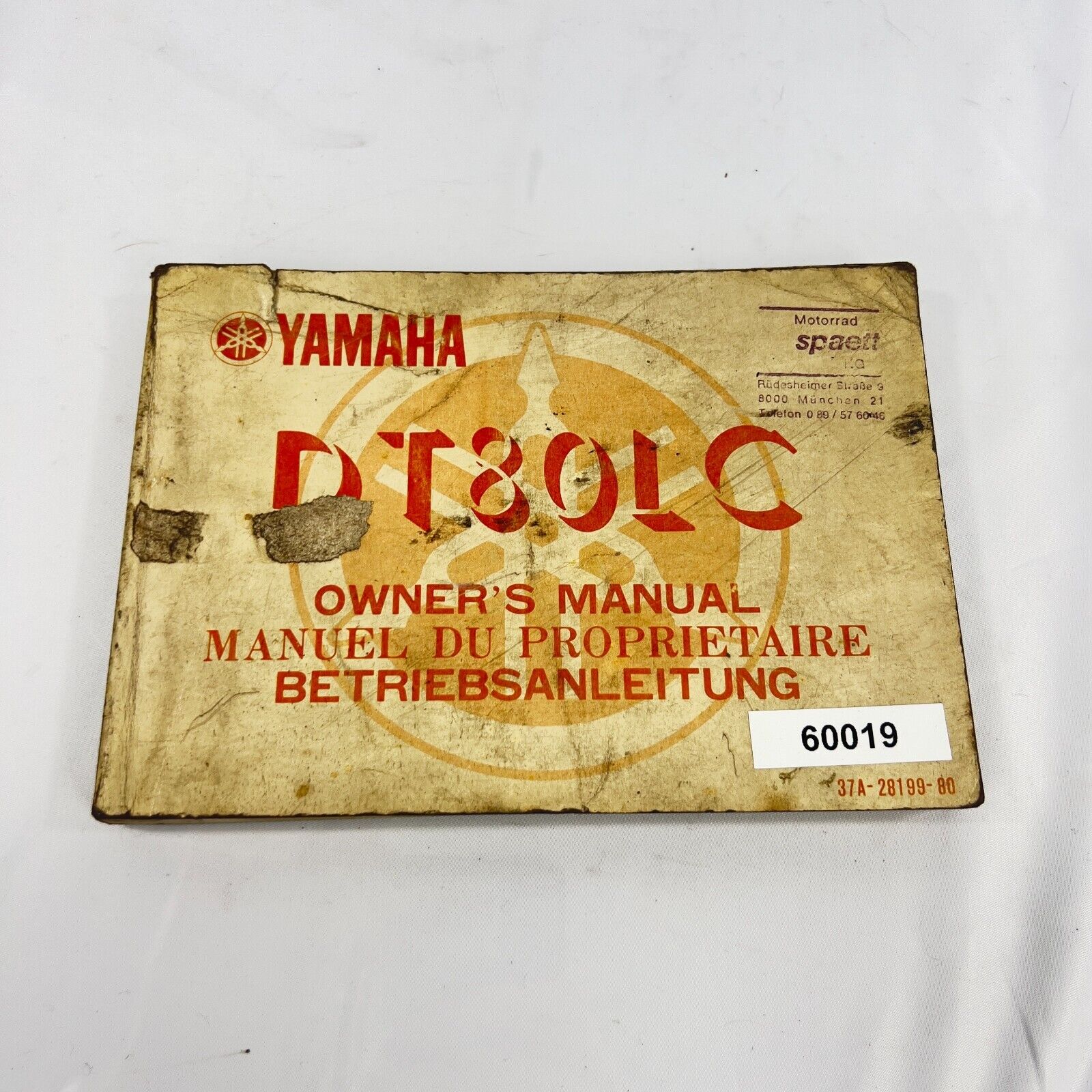 Yamaha DT 80 LC Betriebsnaleitung Owners's Manuel 53V-28199-80 1983