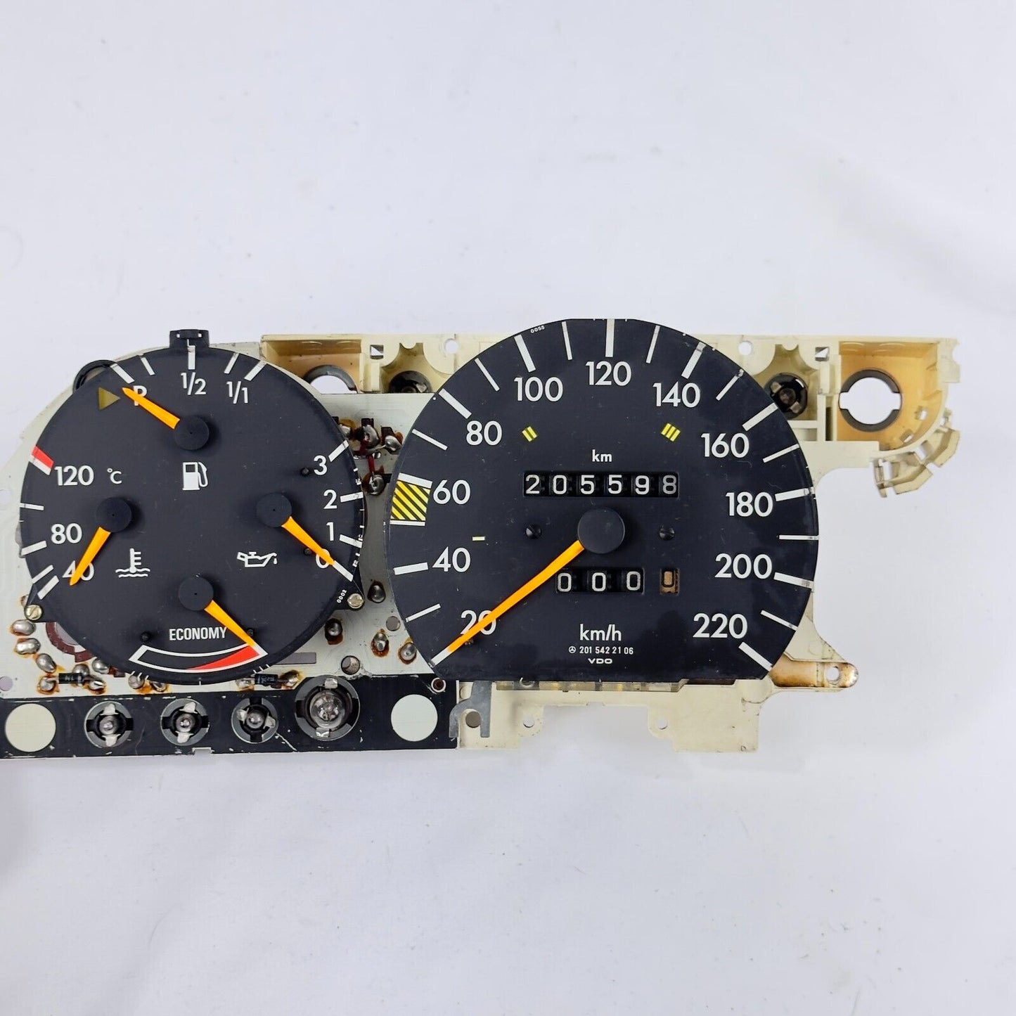 W201 2.0 2.3E 220kmh Kombiinstrument Tachometer Tankanzeige Öldruck A2015422106