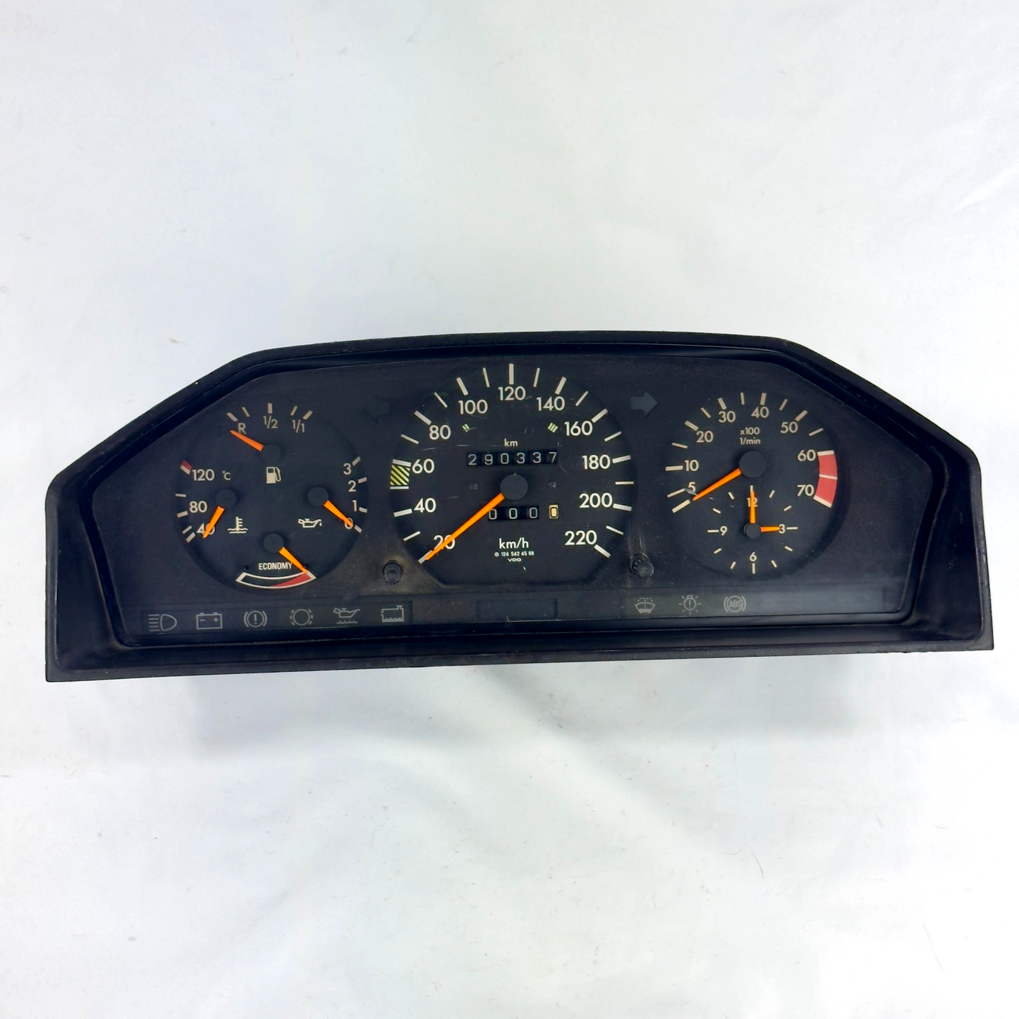 Mercedes W124 230E 230CE Tacho Kombiinstrument 220kmh 4Gang VDO A12454245680