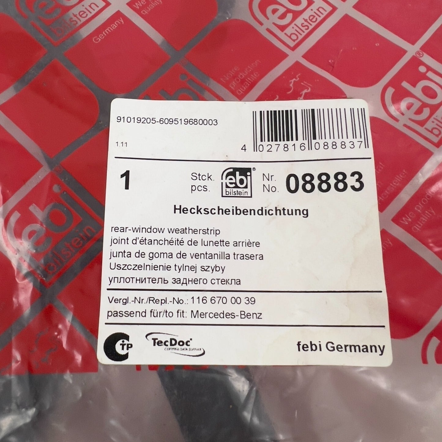 MercedesBenz W116 Heckscheibendichtung Dichtung TecDoc Weatherstrip A1166700039 – Bild 10