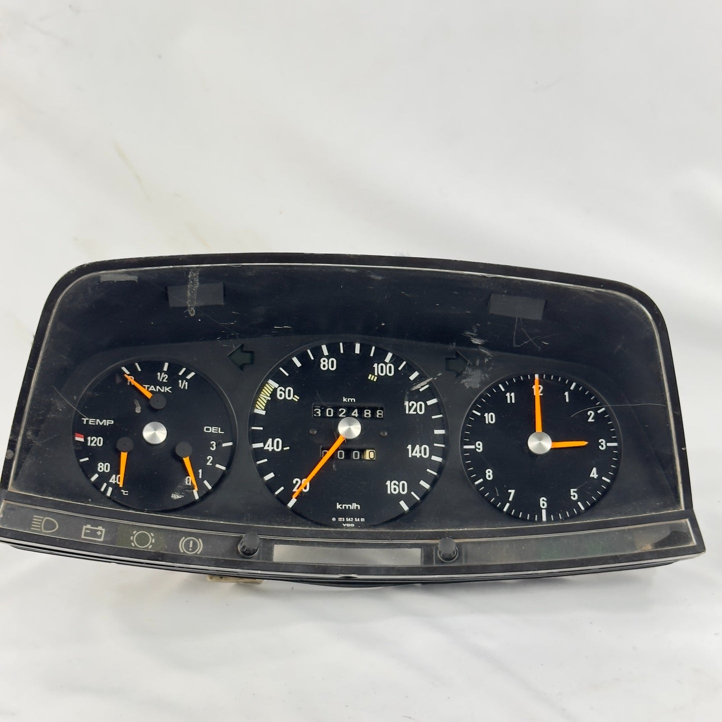 Mercedes W123 S123 T123 Tacho Kombiinstrument Uhr 160kmh 12354254010