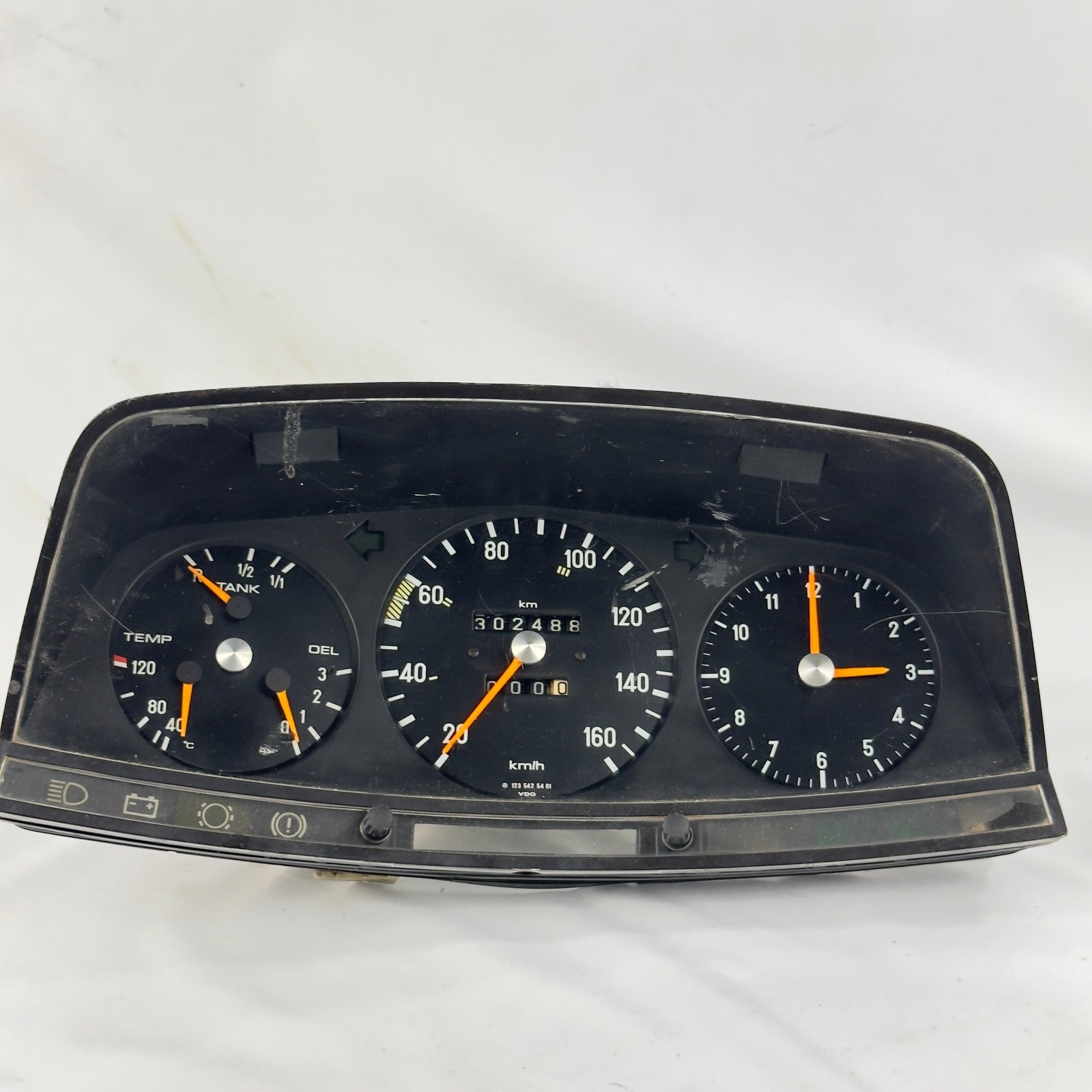 Mercedes W123 S123 T123 Tacho Kombiinstrument Uhr 160kmh 12354254010