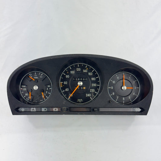 Mercedes W116 W107 Tacho Kombiinstrument Uhr Tankanzeige 240kmh VDO 11654201010