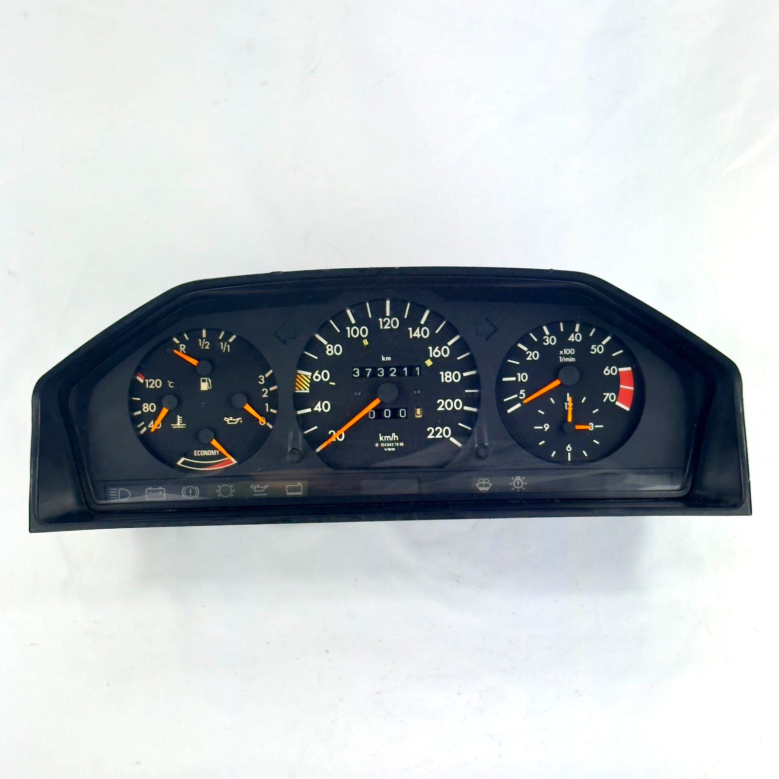 Mercedes Tacho W124 230E 230CE 220kmh ECO Benzin Kombiinstrument A12454276060