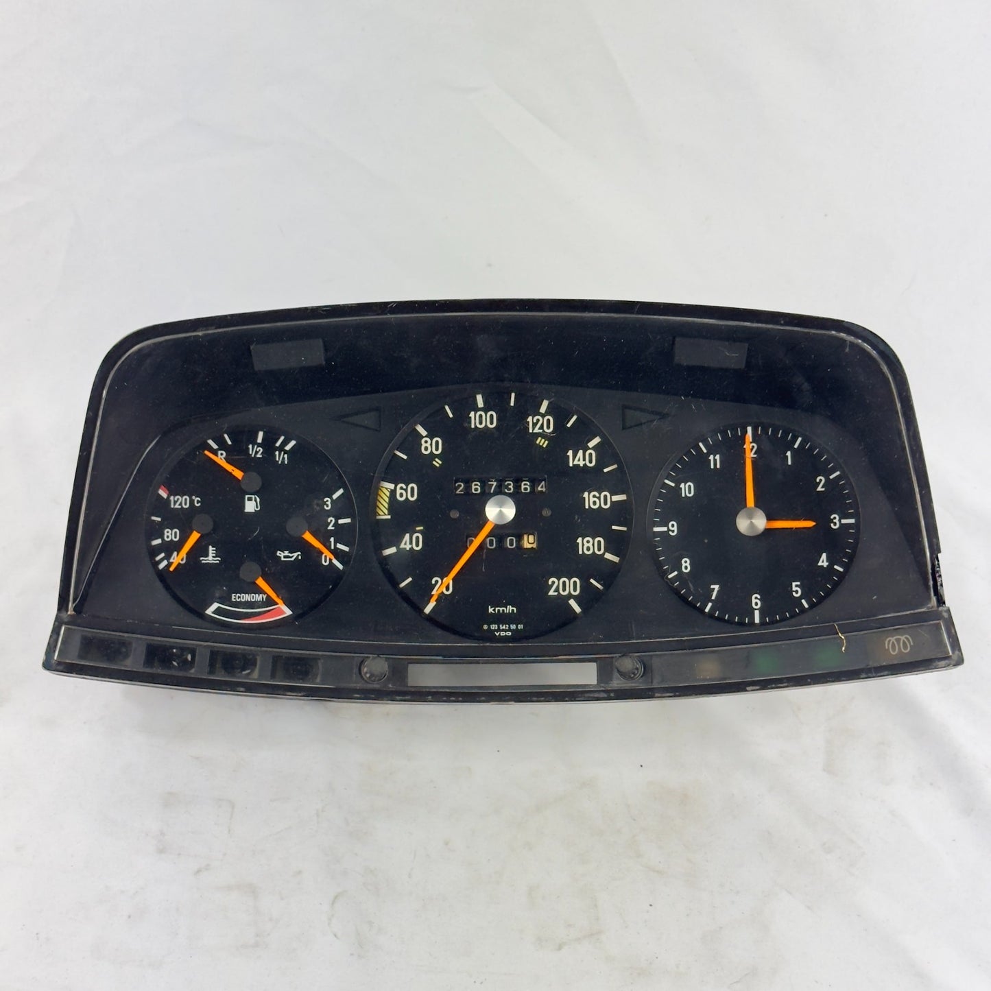 Mercedes W123 Tacho Kombiinstrument Uhr 200kmh VDO 1235425001 S123 T1230