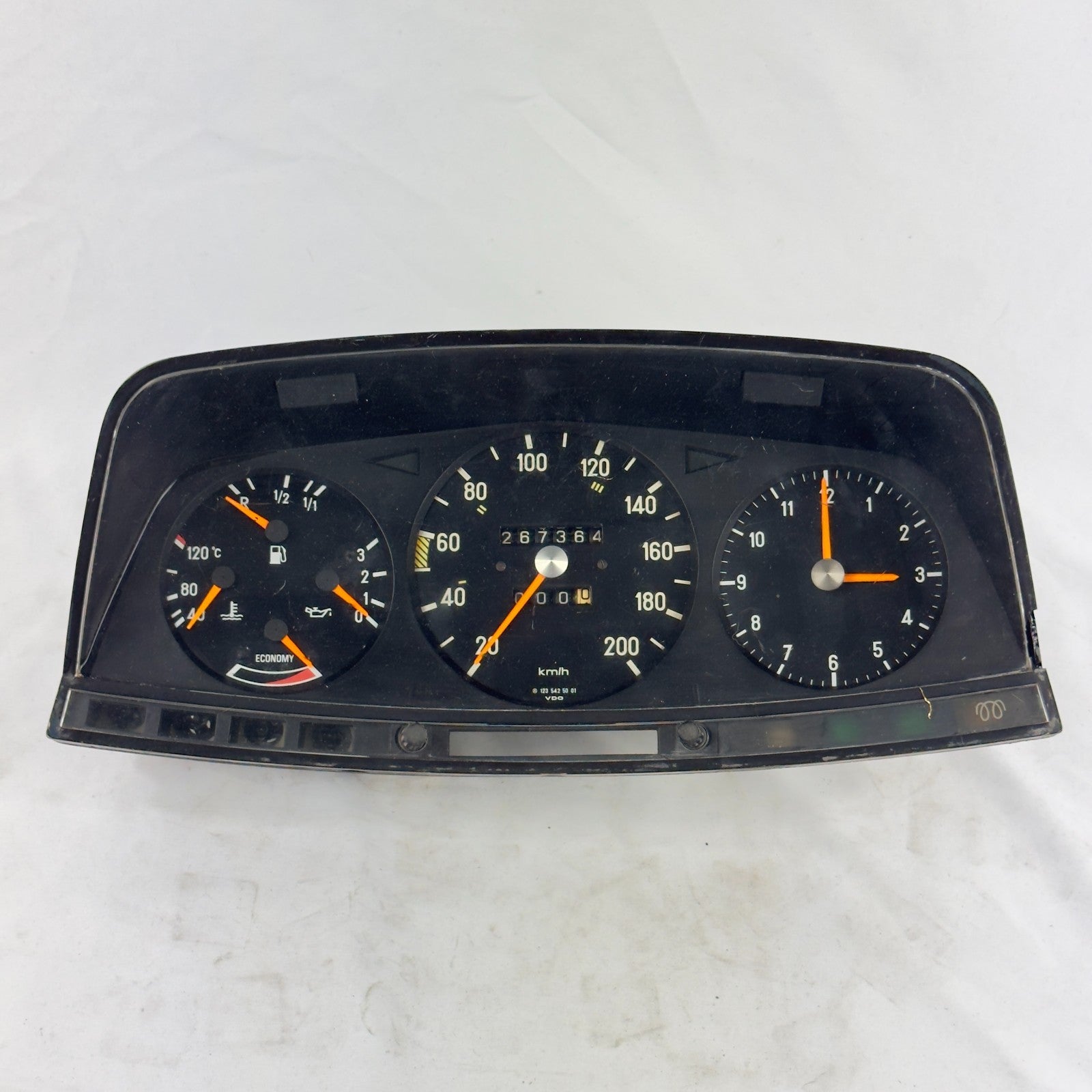Mercedes W123 Tacho Kombiinstrument Uhr 200kmh VDO 1235425001 S123 T1230