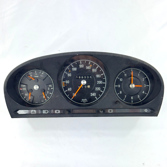 Mercedes W116 W107 Tacho Kombiinstrument Uhr Tankanzeige 240kmh VDO 11654228010
